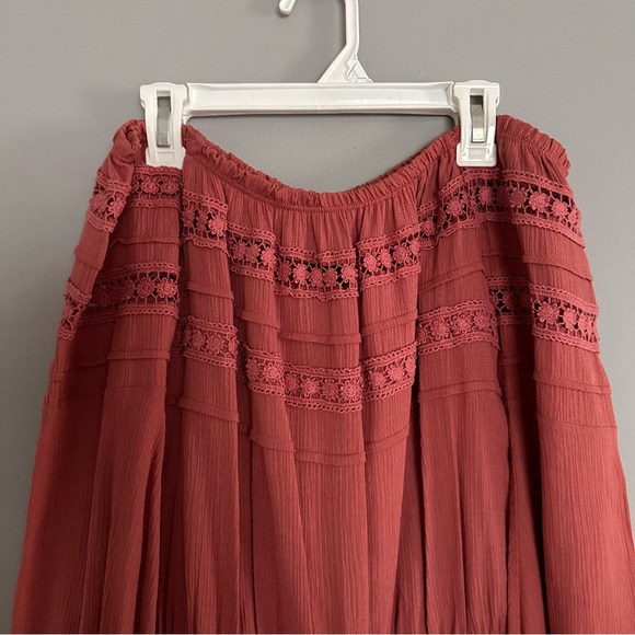 Off Shoulder Pink/Orange Romper - Picture 2 of 7